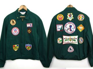 Vintage 60s Official Boy Scouts Green Jacket 1964 Jamboree Patch Kikthawenund