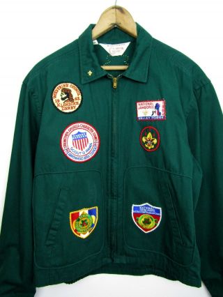 vintage 60s official Boy Scouts green jacket 1964 jamboree patch Kikthawenund 3