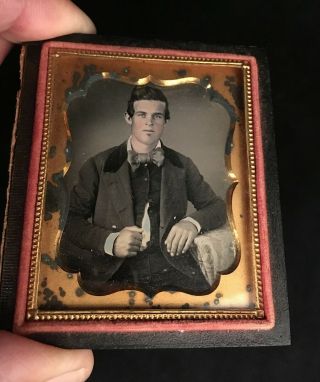 Extremely Sharp Focus Daguerreotype Of A Handsome Young Gent,  Seals