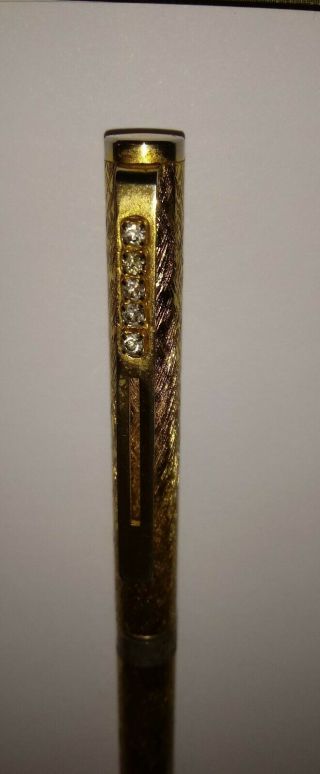 Solid 18k Gold Pen With Diamonds