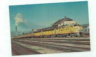 Vintage Railroad Train Post Card Union Pacific 1451 Butte Montana In 1963