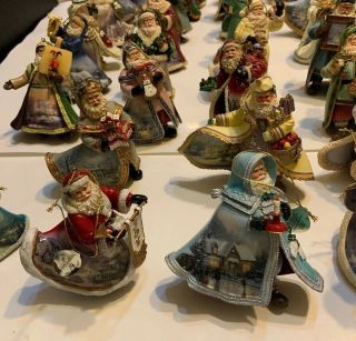 74 - Ashton Drake Galleries Thomas Kinkade Old World Santa Ornaments 4.  5”