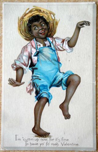 Vintage Black Americana Postcard 1907 Raphael Tuck & Sons Valentine Series