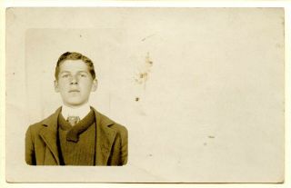 Rppc Young Man,  Suit,  Sweater,  Tie,  High Collar White Shirt,  Fashion,  1904 - 18