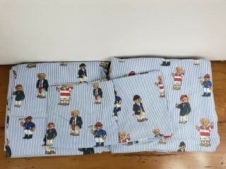Vintage Ralph Lauren King Size Sheets And Pillow Cases University Polo Bear