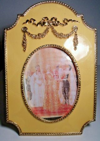 Fabulous,  Signed Faberge Yellow Enameled Picture Frame