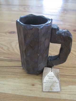 Wooden Beer Stein Mug Made In Spain 6 3/4 " X 3 "