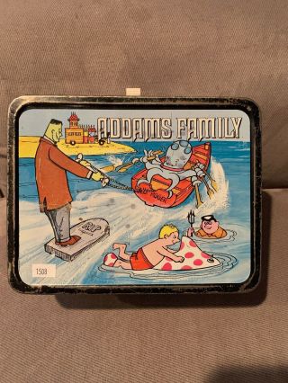 Vintage 1974.  “the Addams Family " Metal Lunch Box & Thermos