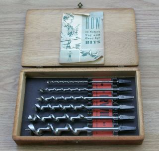 Irwin Auger Bit Set In Wood Case Circa Early 1950s