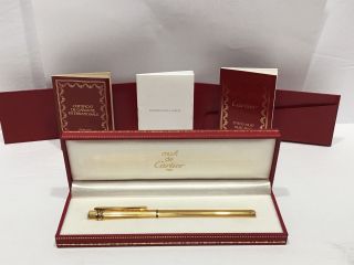 Must De Cartier Paris Stylo Gordon Vertical Converte Filler 18k Nib Fountain Pen