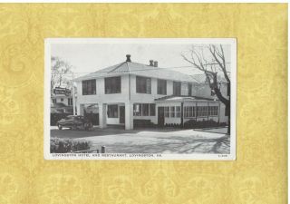 Va Lovingston 1940 - 50s Vintage Postcard Hotel & Restaurant Minnie A.  Allen