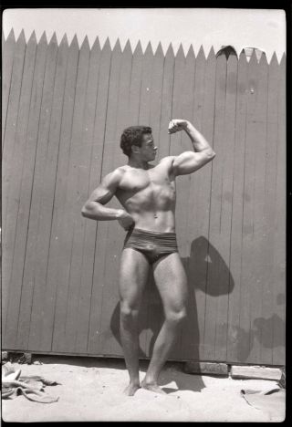 Vintage 1950s Bodybuilding Santa Monica California Negative 3