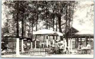 Vintage Rppc Real Photo Postcard " Forest Park " Outdoor Dining Illinois? C1930s
