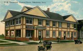 C1915 Postcard; E.  M.  Cheesman Funeral Home,  Oskaloosa Ia Mahaska County