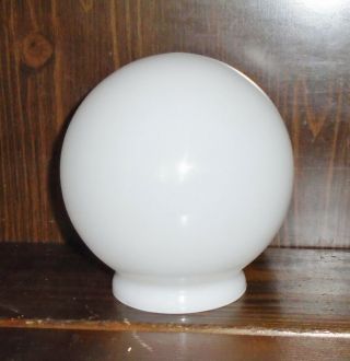 Small Vintage Mid Century Modern White Glass Ball Orb Globe - 5x3in - 4 Available