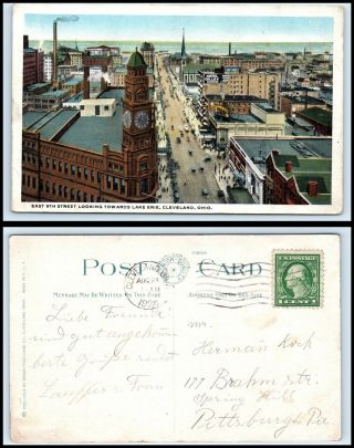 Ohio Postcard - Cleveland,  East 9th Street Looking Towards Lake Erie J18