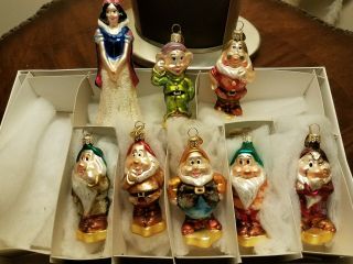 Disney Radko Petite Snow White And The Seven Dwarves Ornament Set