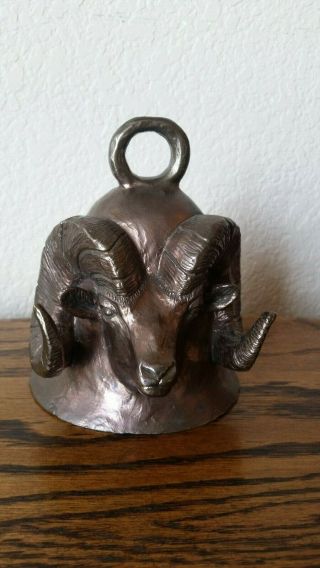 Carl Wagner Bronze Mountain Big Horn Sheep Head Bell Signed Numbered Dated