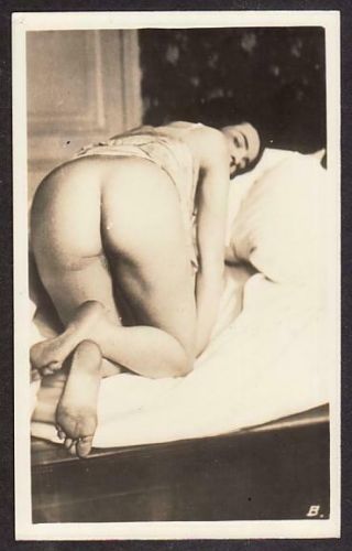 French Real Photo Postcard Nude Sexy Lady Risque Erotic Biederer ? Paris C1920