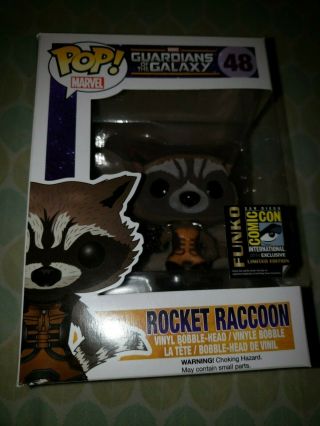 Funko Pop,  Guardians Of The Galaxy,  Flocked Rocket Racoon,  Sdcc 2014 Exclusive