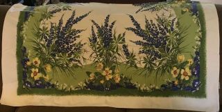 California Hand Print Blue Bonnets Tablecloth 52x46 Inches