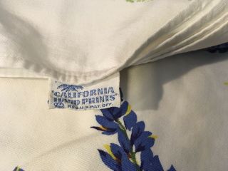 California Hand Print Blue Bonnets Tablecloth 52x46 Inches 3