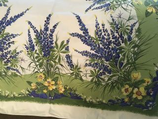 California Hand Print Blue Bonnets Tablecloth 52x46 Inches 4