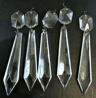 WATERFORD CRYSTAL AVOCA 6 ARM CHANDELIER Button Drop Prisms 4