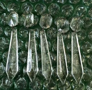 WATERFORD CRYSTAL AVOCA 6 ARM CHANDELIER Button Drop Prisms 6