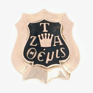 Zeta Tau Alpha Badge - 10k Yellow Gold Enamel Sorority Greek Society Pin