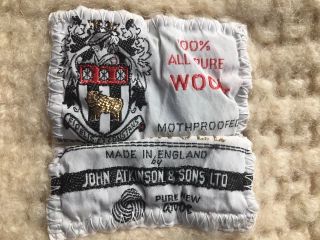 John Atkinson Sons England 100 Pure Wool Blanket 66x80 Cream thick 2