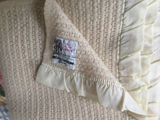 John Atkinson Sons England 100 Pure Wool Blanket 66x80 Cream thick 7
