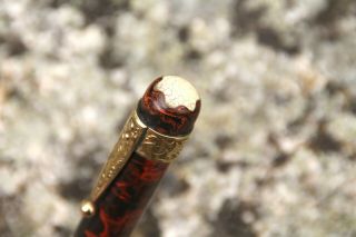 MONTBLANC Nº 4 SAFETY LONG VERSION RED & BLACK MARBLED - YEAR 1920 - 28 4