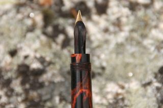 MONTBLANC Nº 4 SAFETY LONG VERSION RED & BLACK MARBLED - YEAR 1920 - 28 7