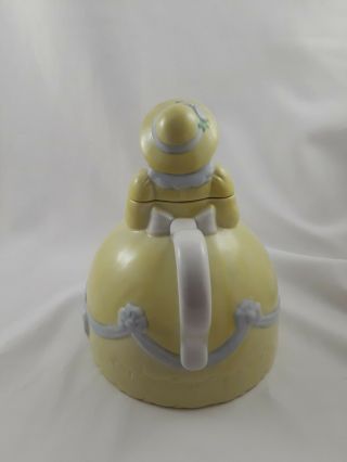 Southern Bell Woman Figurine Teapot VINTAGE APPLAUSE TEA POT Yellow PHILIPPINES 4
