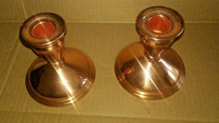 Vintage Weighted Copper Craft Guild Copper Candlestick Candle Holders 4 "