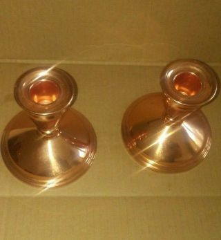Vintage Weighted Copper Craft Guild Copper Candlestick Candle Holders 4 