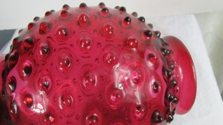 Antique Victorian Ruby Red Hobnail Glass Oil Gas Lamp Shade Hobnail 3