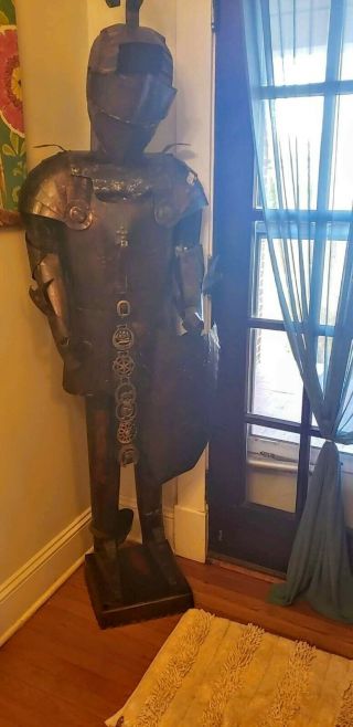 Knight In Shining Armor Statue - 6 Feet Tall,  Metal