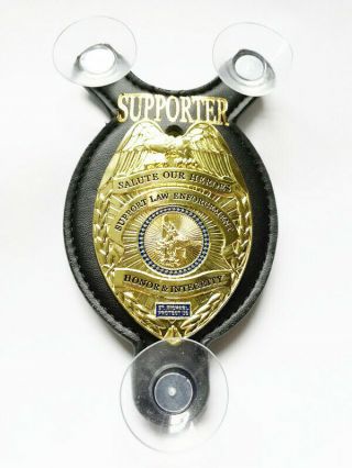 St.  Michael Protect Us.  Salute Our Heroes Supporter Police Car Shield - Fop - Pba