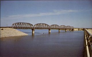 Railroad Bridge Over Amistad Lake Between Del Rio And Langtry Texas Tx