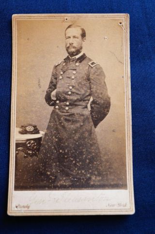 Cdv,  Civil War General Alfred Pleasanton By Photographer Matthew Brady