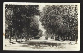 1930 Real Photo Postcard - Second Street View With Cars At Las Vegas,  Nevada