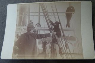4 1880 ' s Photographs CDV CABINET CARD ALASKA YUKON ANCON SHIP JAMES CARROLL Capt 4