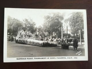 Vintage Postcard 1930 Glendale Float Tournament Of Roses Pasadena Ca Photo