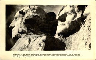 Mt Rushmore Under Construction Black Hills Sd Rppc Real Photo Postcard 1930s