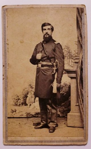 Civil War Photo Of Capt.  Edgar Aurelius " E.  A.  " Meacham 30th Wisconsin Infantry
