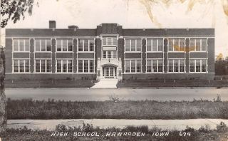 Hawarden Iowa High School Across The Street Rppc C1910