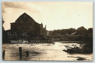 Otto Iowa City Roller Mill & Dam Barns 1911 Real Photo Postcard Rppc