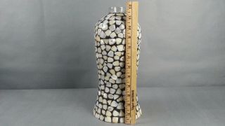 2pc Glass Mosaic Mother of Pearl Shell Overlay Lantern Globe Shade Light Candle 4